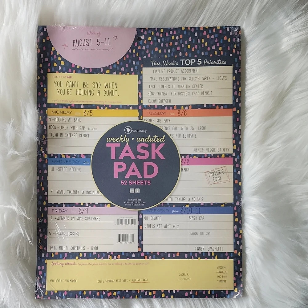 Weekly Undated Task Pad